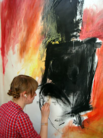 Student in studio