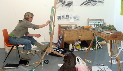 Student in studio