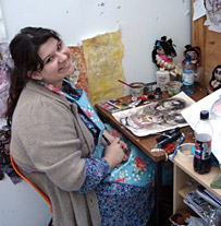 Student in studio