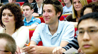 Students in a lecture theatre