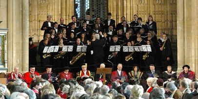 A photo of graduation in Canterbury Cathedral
