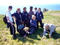 Photo of a students on the Lundy field trip