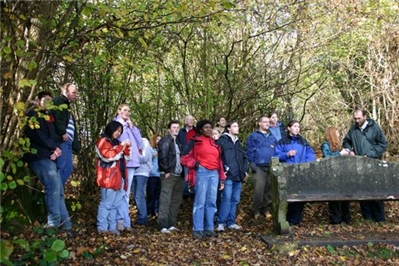 Staff and students in the field.