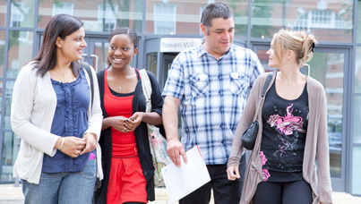 students walking