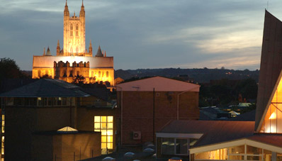North Holmes Campus, Canterbury, at night