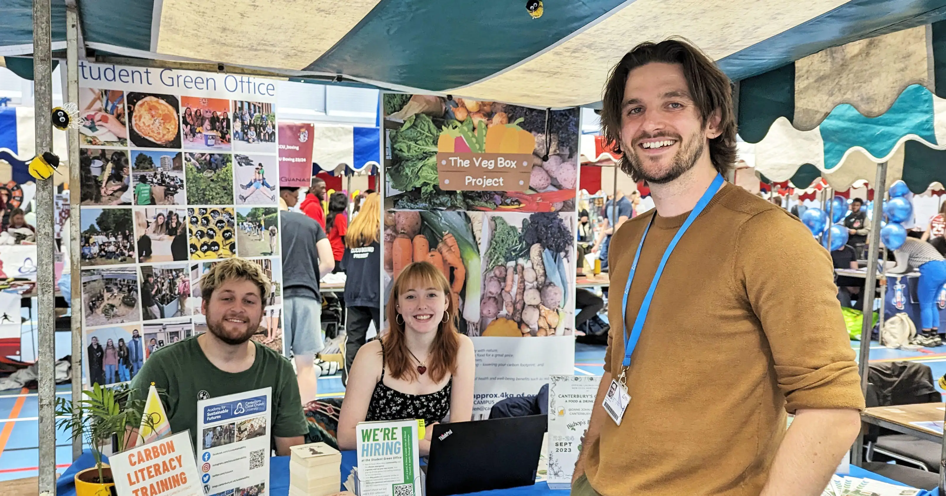 Student Green Office Team at a stand at the Freshers' Fayre 2023.