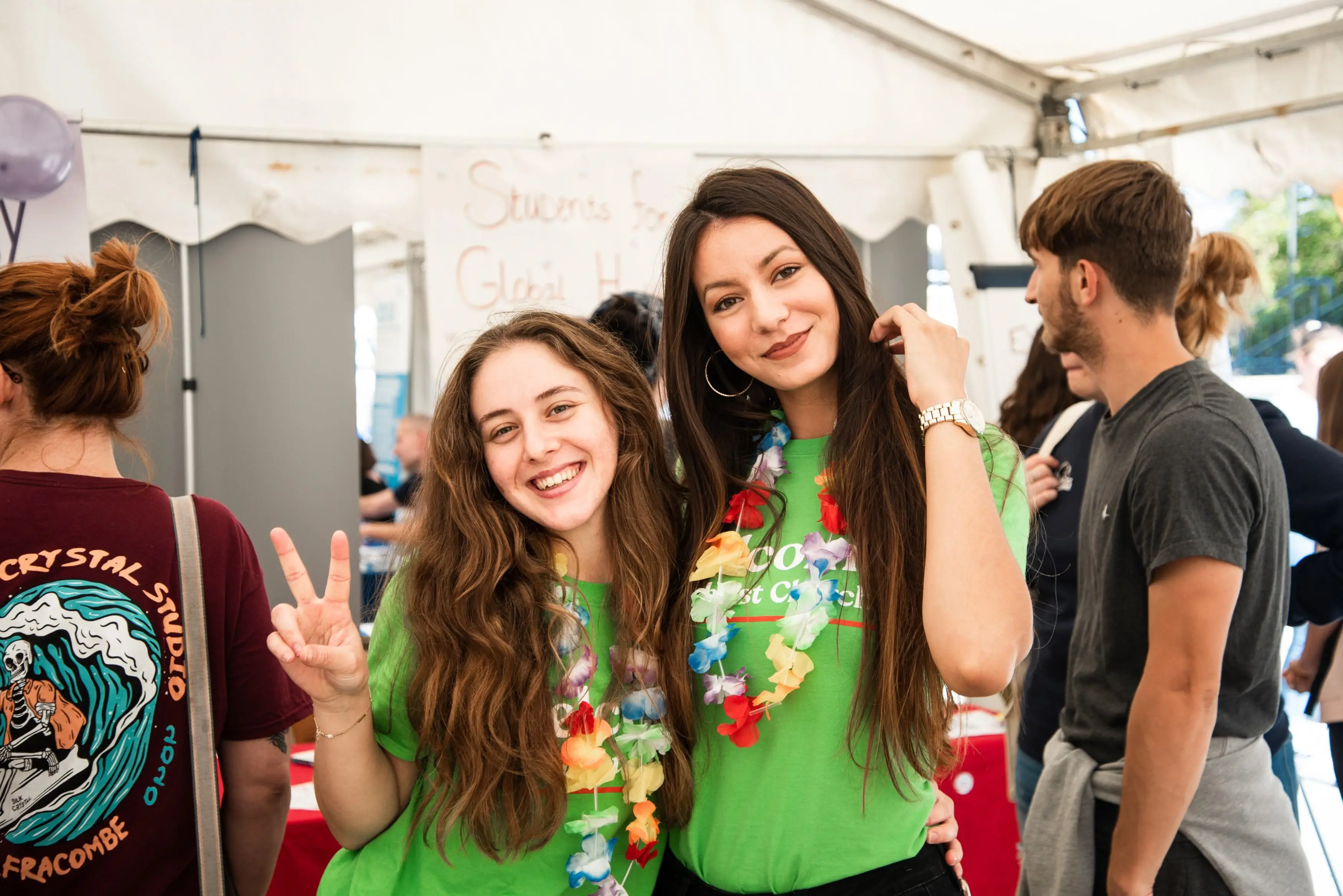 Students at a student union open day