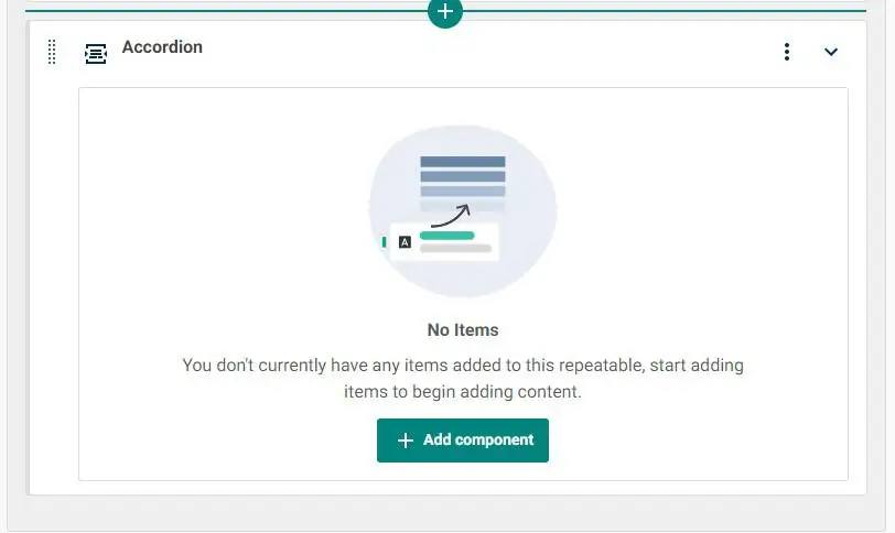 Add an accordion component in contensis