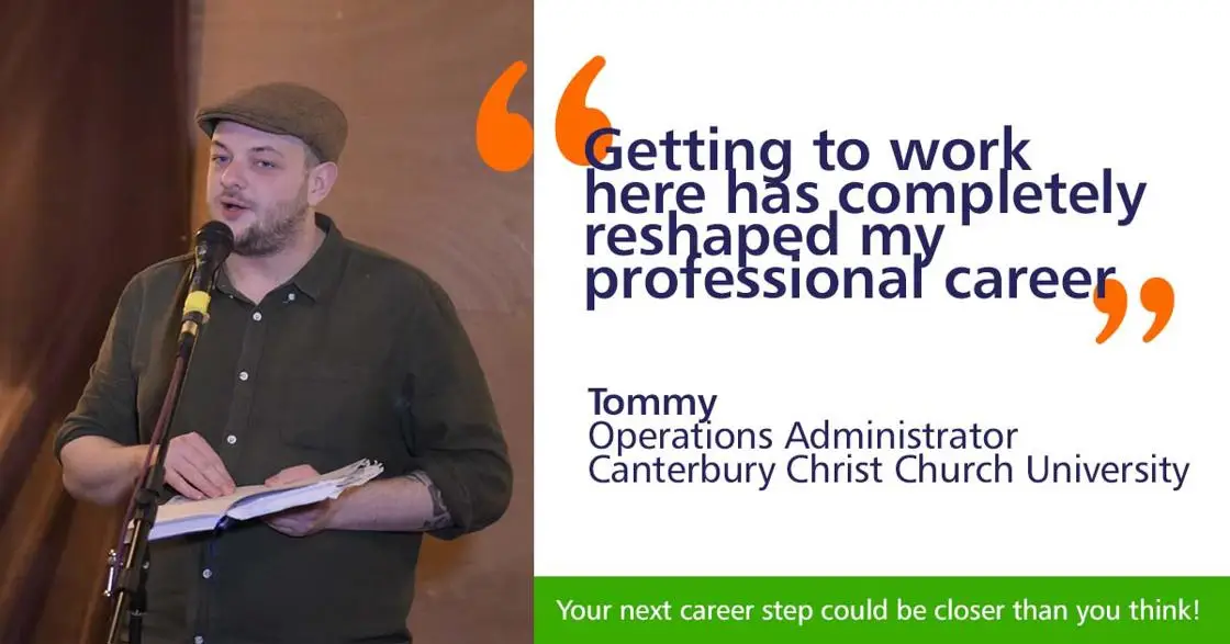 Image of Tommy with the quote 'getting to work here has completely reshaped my professional career'