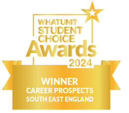 Logo showing CCCU as teh winner for Career prospects in the South East of England