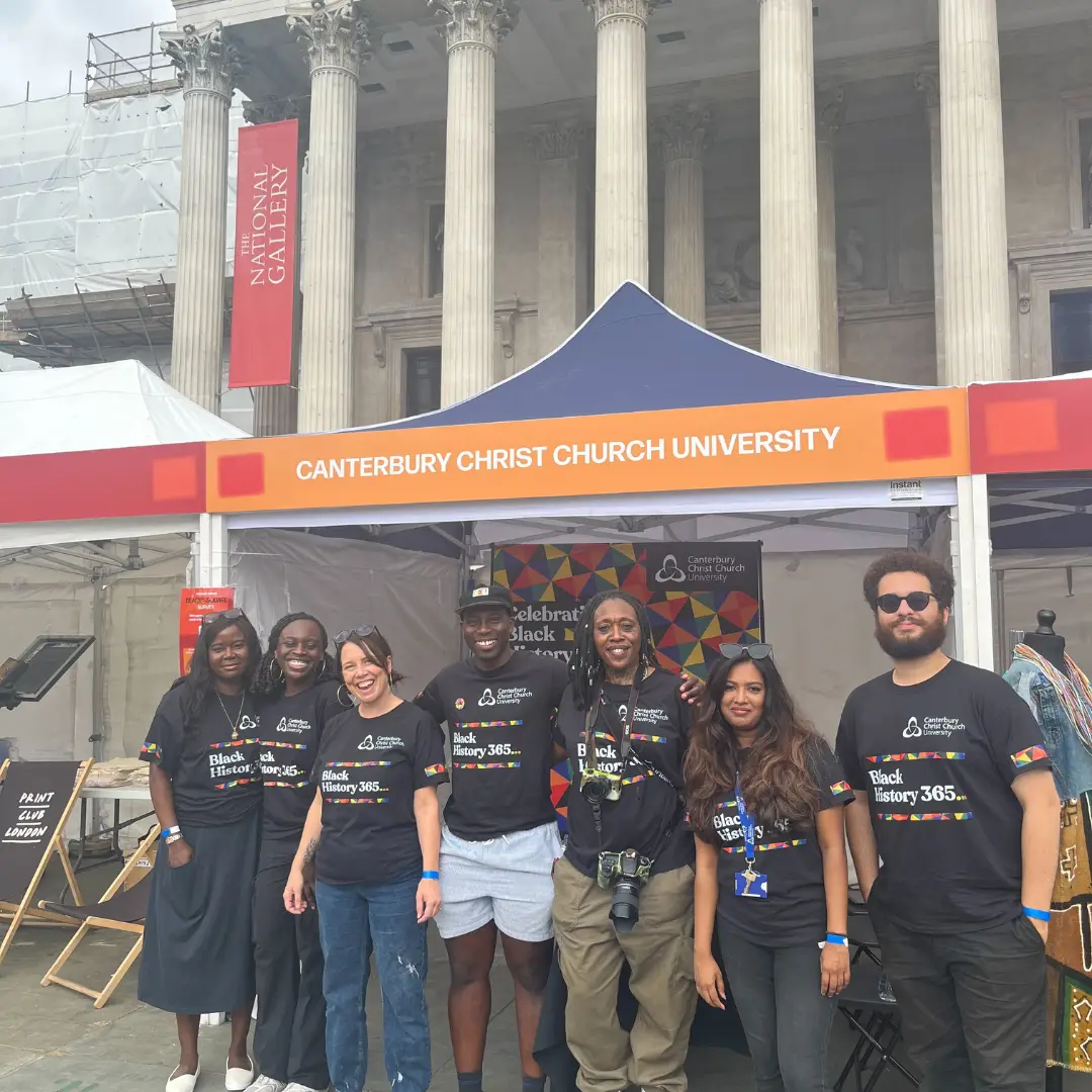 Students at the CCCU stall at Black on the Square event in London