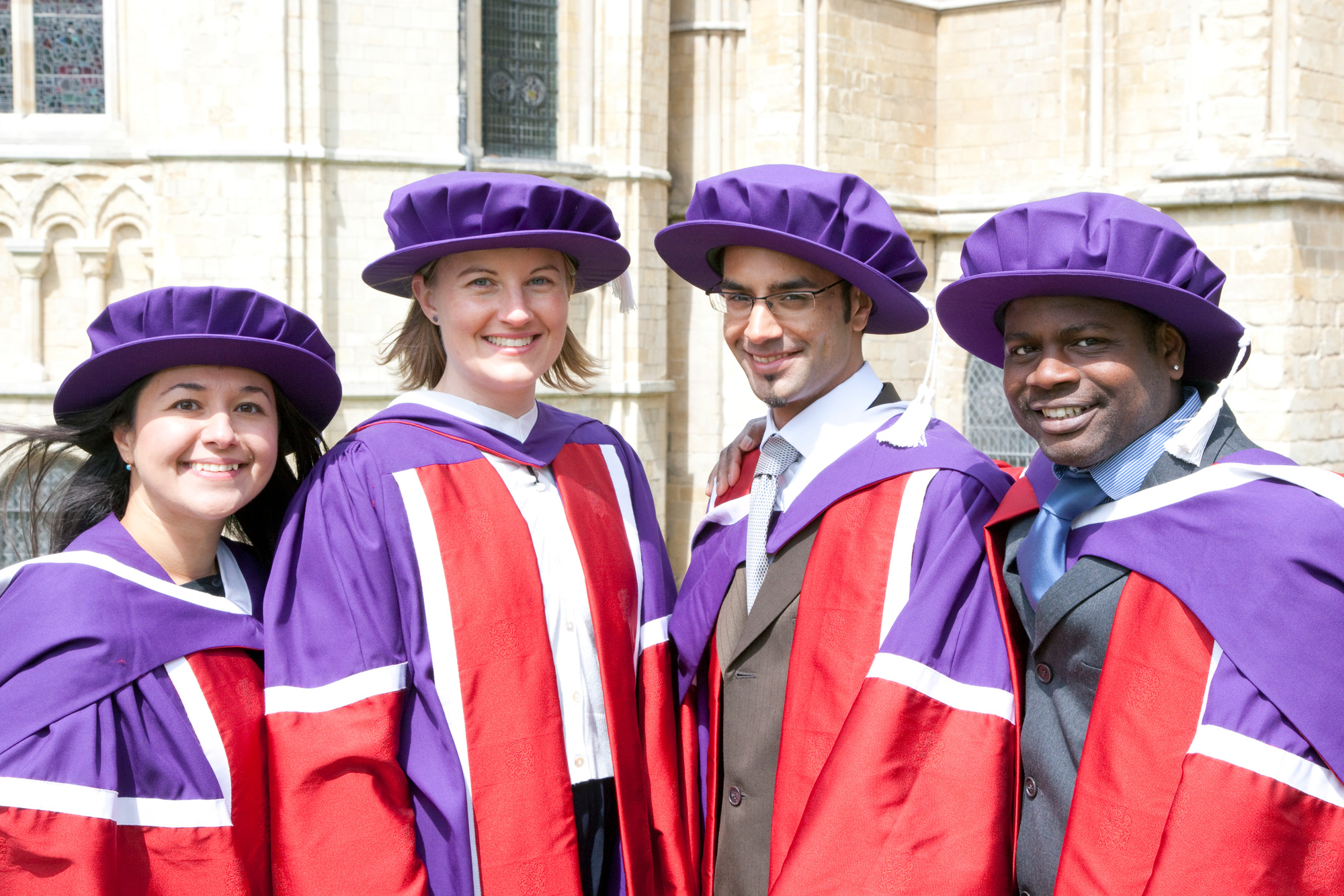 Graduating Clinical Psychology students outside Canterbury Cathedral