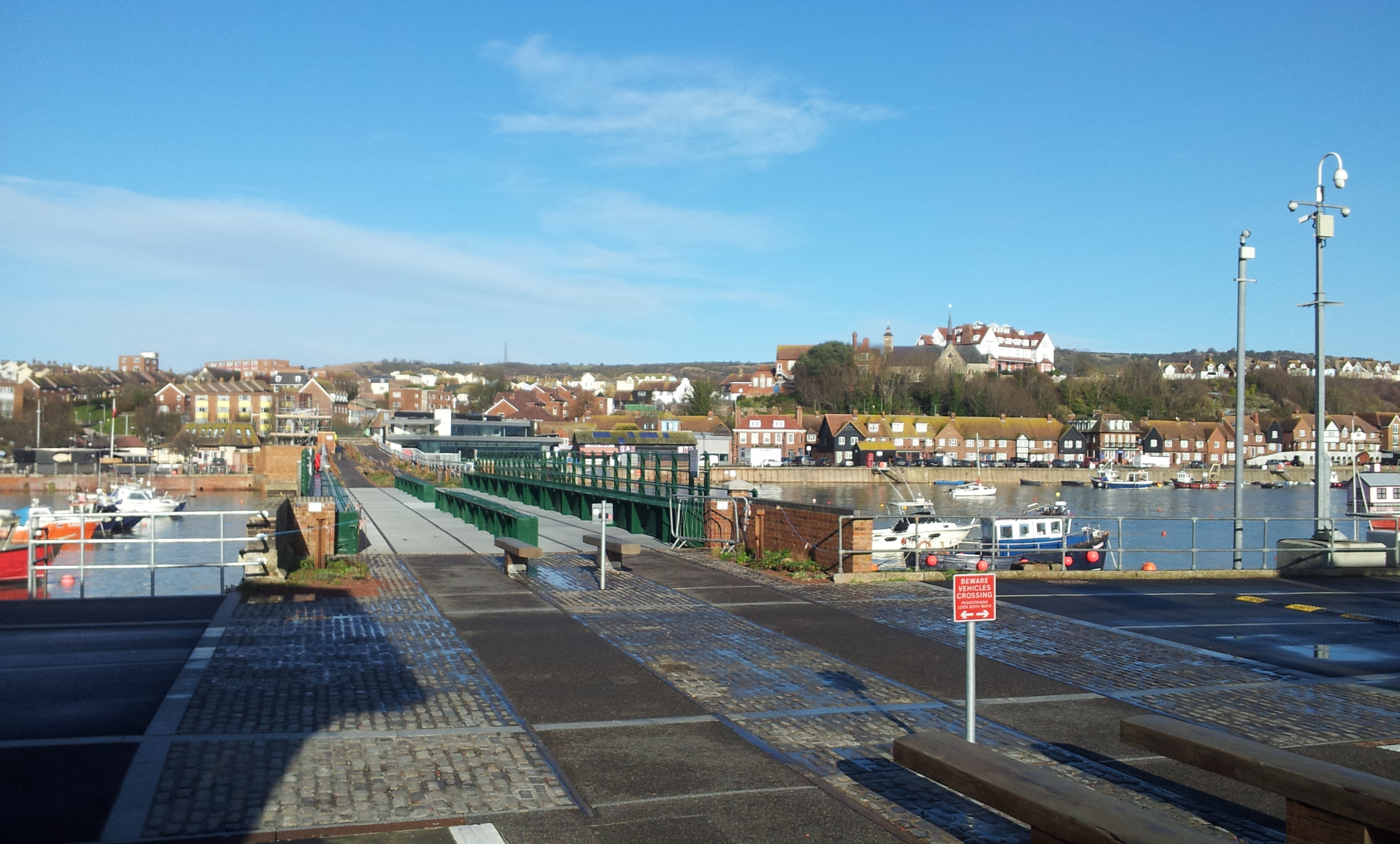 The town of Folkestone looking back from the harbour. 