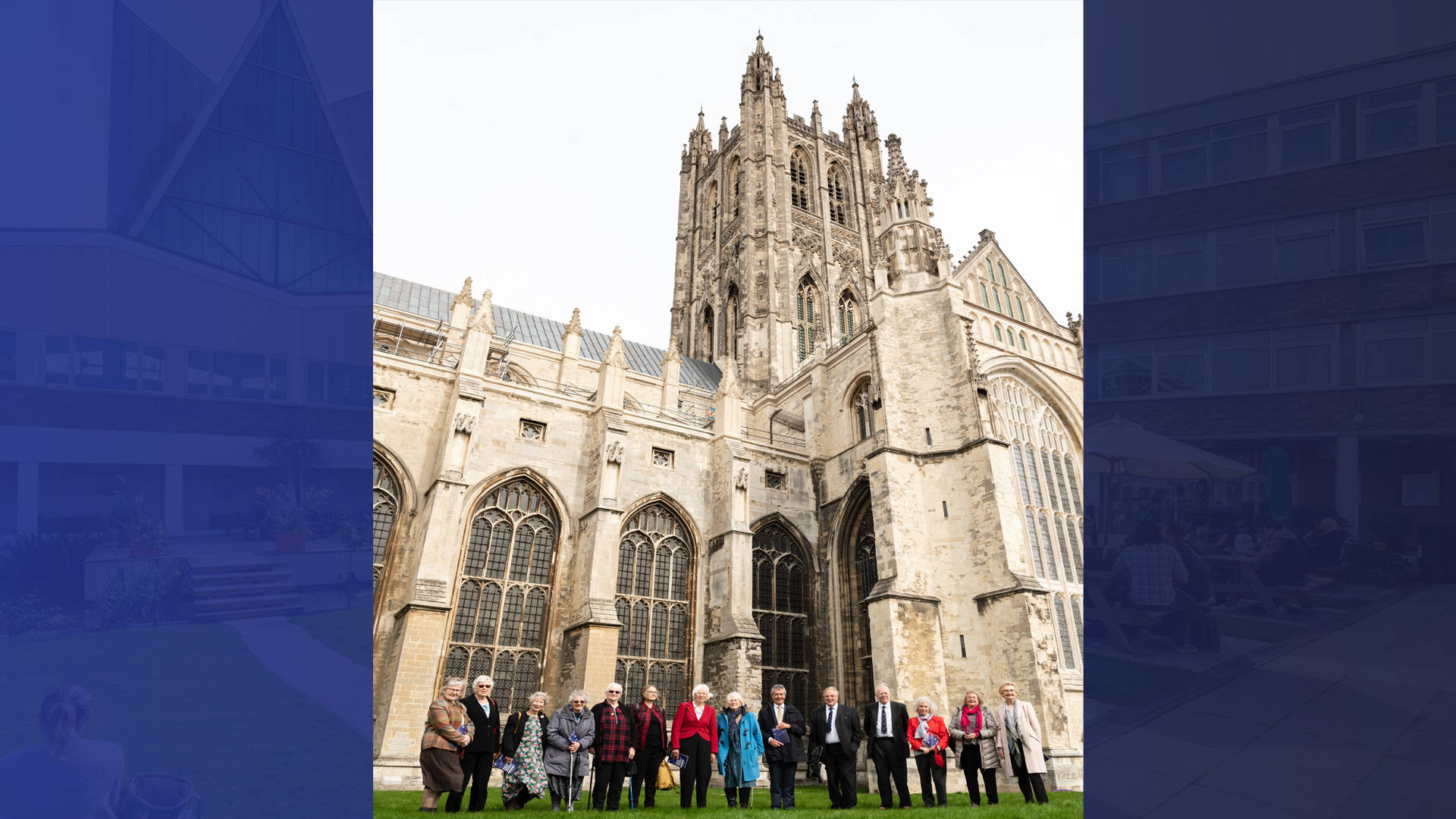 Founding members outside Canterbury Cathedral 