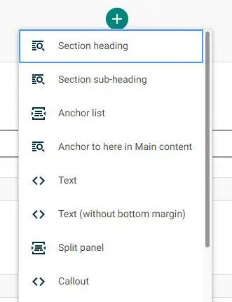 Main content text options