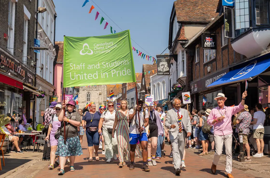 Pride parade through Canterbury High Street