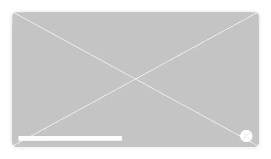Low fidelity wireframe of an image modal with a caption