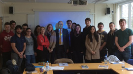 George Cunningham with CCCU Politics and International Relations students